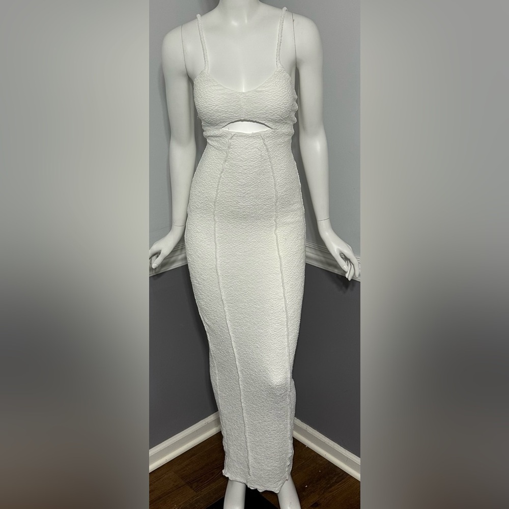 Naked Wardrobe Hourglass Cutout Maxi Dress White Size XS
